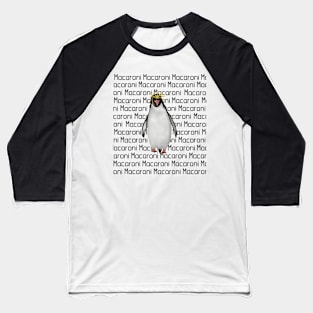 Macaroni Penguin Labeled Baseball T-Shirt